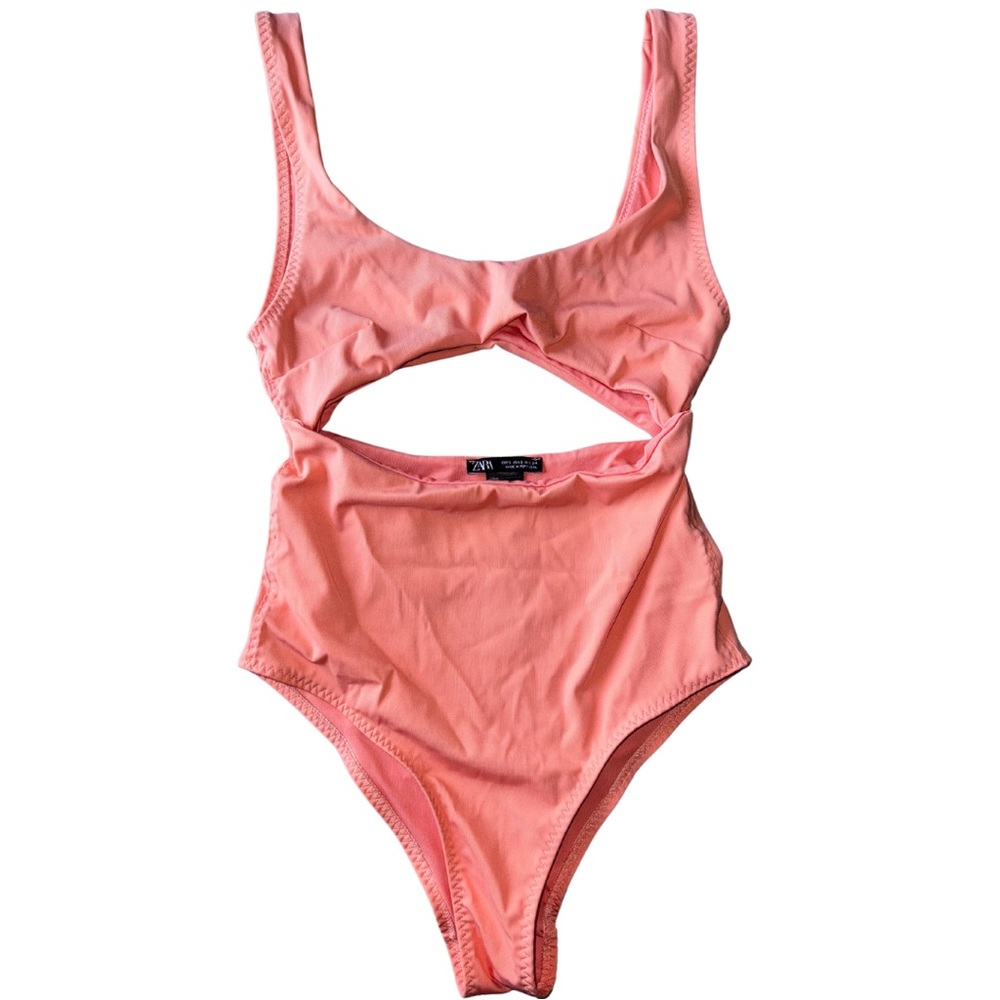 Salmon Pink Zara One Piece Swimsuit